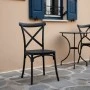 Stackable Crossie chair pakoworld pp in dark grey shade 41x46x84cm