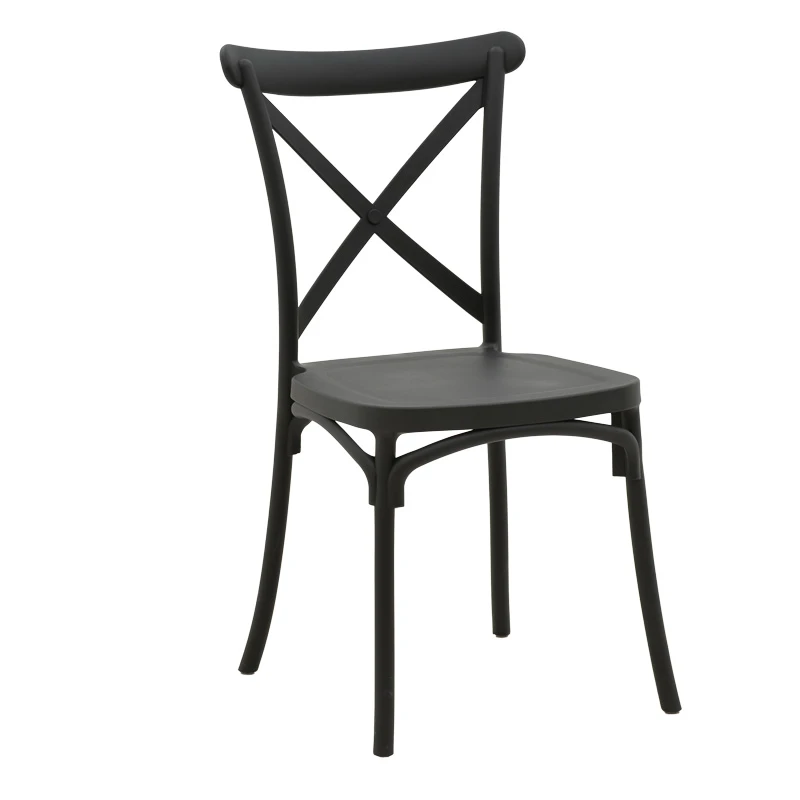 Crossie chair pakoworld pp in dark grey shade 38x46.5x82cm