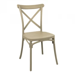 Καρέκλα Crossie pakoworld στοιβαζόμενη pp σε απόχρωση cappucino 38x46.5x82εκ