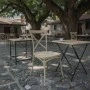 Stackable Crossie chair pakoworld pp in cappuccino shade 41x46x84εκ
