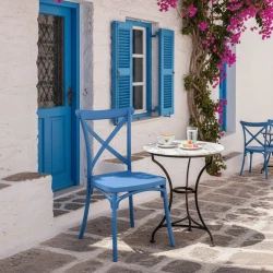 Καρέκλα Crossie pakoworld στοιβαζόμενη pp σε απόχρωση μπλε 41x46x84εκ Καρέκλα Crossie pakoworld στοιβαζόμενη pp σε απόχρωση μπλε 41x46x84εκ