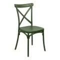 Stackable Crossie chair pakoworld pp in dark green shade 41x46x84cm