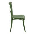 Stackable Crossie chair pakoworld pp in dark green shade 41x46x84cm