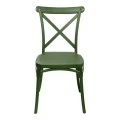Stackable Crossie chair pakoworld pp in dark green shade 41x46x84cm