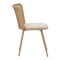 Daniele chair pakoworld pe rattan beige-fabric beige-metal natural 46.5x57.5x77.5cm