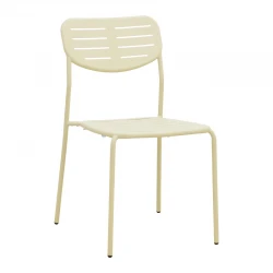 Stackable chair Deraby pakoworld cream metal 52.5x45.5x83cm