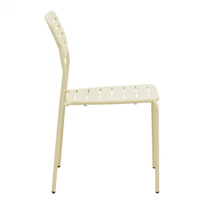 Stackable chair Deraby pakoworld cream metal 52.5x45.5x83cm