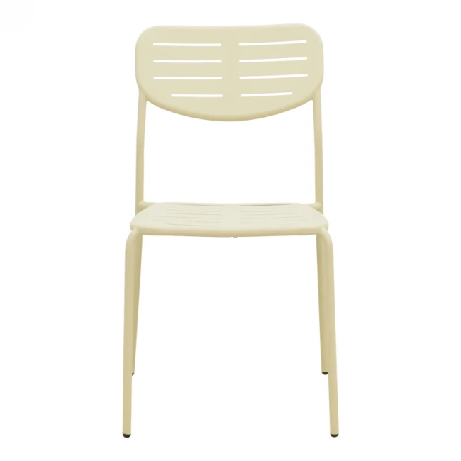 Stackable chair Deraby pakoworld cream metal 52.5x45.5x83cm
