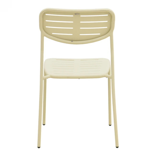 Stackable chair Deraby pakoworld cream metal 52.5x45.5x83cm