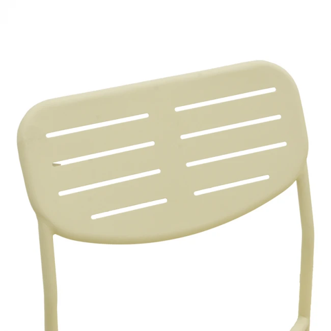 Stackable chair Deraby pakoworld cream metal 52.5x45.5x83cm