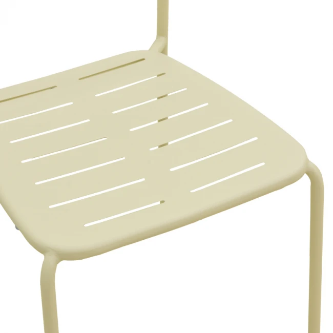 Stackable chair Deraby pakoworld cream metal 52.5x45.5x83cm