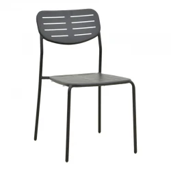 Stackable chair Deraby pakoworld black metal 52.5x45.5x83cm
