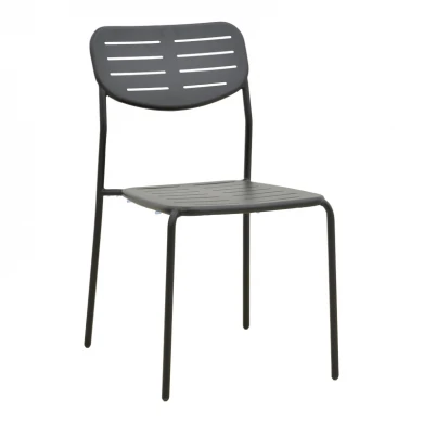 Stackable chair Deraby pakoworld black metal 52.5x45.5x83cm