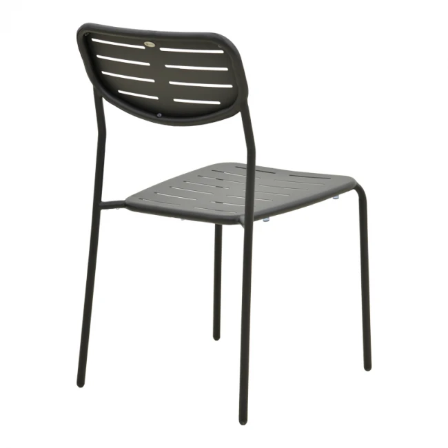 Stackable chair Deraby pakoworld black metal 52.5x45.5x83cm