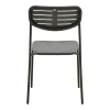 Stackable chair Deraby pakoworld black metal 52.5x45.5x83cm