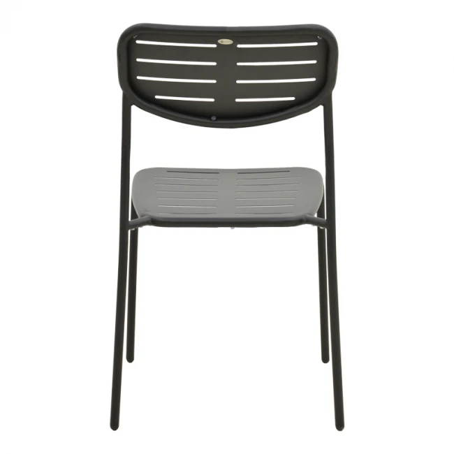 Stackable chair Deraby pakoworld black metal 52.5x45.5x83cm