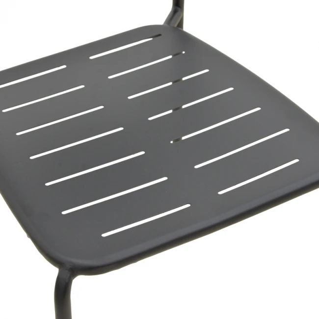 Stackable chair Deraby pakoworld black metal 52.5x45.5x83cm