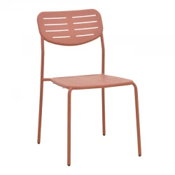 Stackable chair Deraby pakoworld terracotta metal 52.5x45.5x83cm