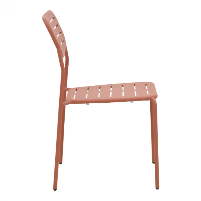 Stackable chair Deraby pakoworld terracotta metal 52.5x45.5x83cm