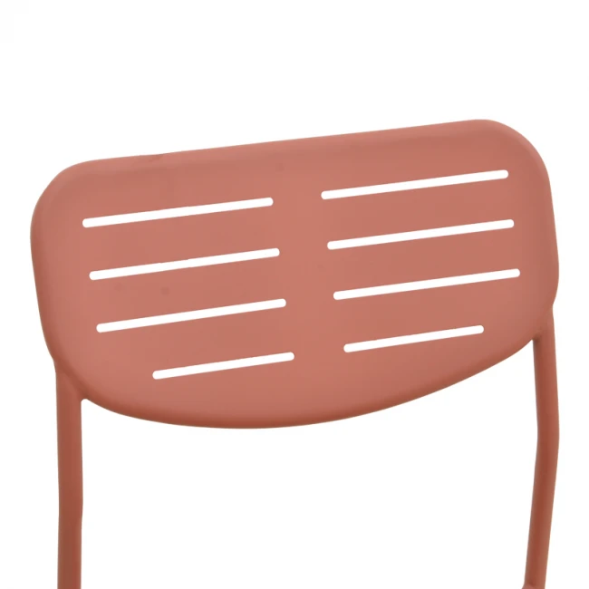 Stackable chair Deraby pakoworld terracotta metal 52.5x45.5x83cm
