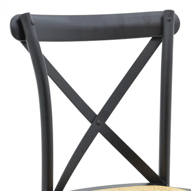 Dylon pakoworld stackable chair black beech wood-natural rattan seat 48x52x89cm