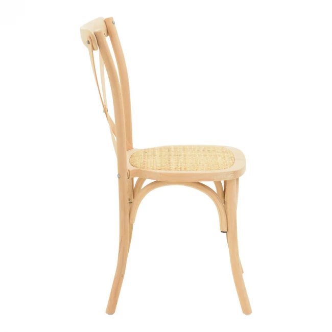 Dylon pakoworld stackable chair unpainted beech wood-rattan seat 48x52x89cm