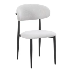 Chair Folegio pakoworld grey fabric with black metal leg 49x55x80cm