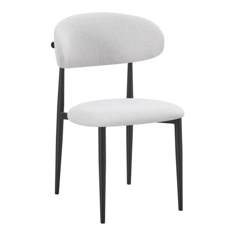 Chair Folegio pakoworld grey fabric with black metal leg 49x55x80cm