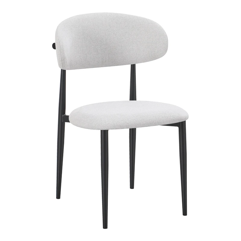 Chair Folegio pakoworld grey fabric with black metal leg 49x55x80cm