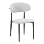 Chair Folegio pakoworld grey fabric with black metal leg 49x55x80cm