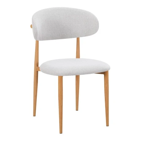 Chair Folegio pakoworld grey fabric with metal natural color leg 49x55x80cm
