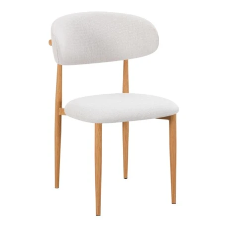 Chair Folegio pakoworld ivory fabric with metal natural color leg 49x55x80cm