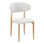 Chair Folegio pakoworld ivory fabric with metal natural color leg 49x55x80cm