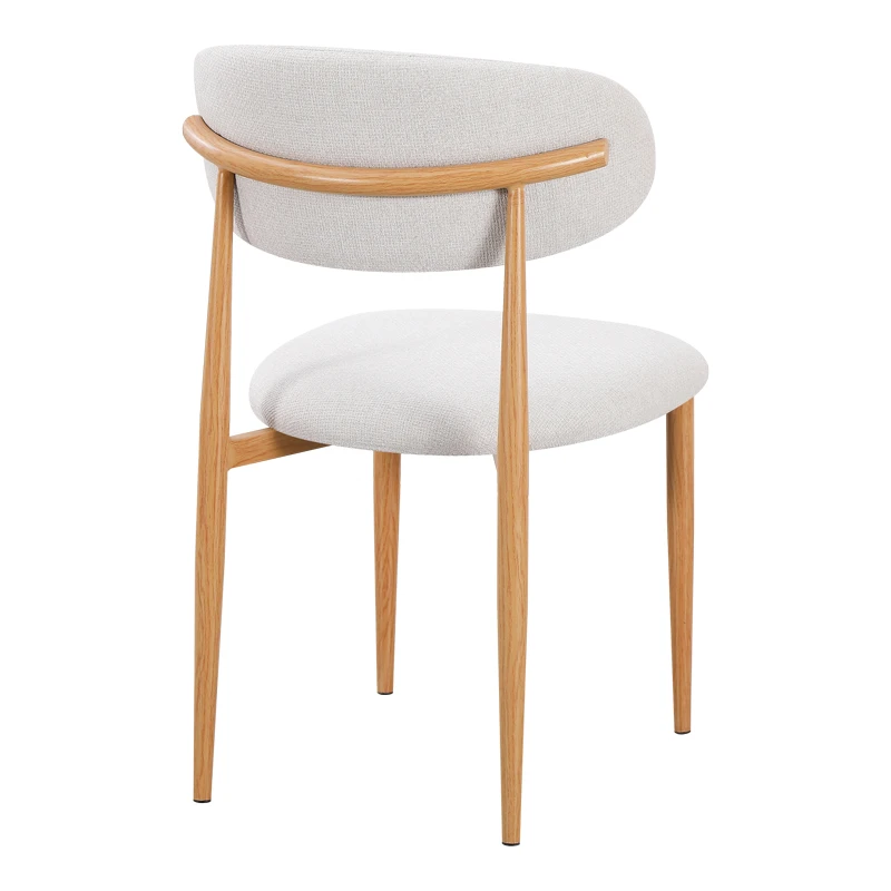 Chair Folegio pakoworld ivory fabric with metal natural color leg 49x55x80cm