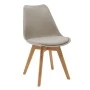 Chair Gaston pakoworld PP and PU color grey with wooden legs in natural finish 43x51x75cm