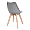 Gaston chair pakoworld PP-PU light grey color - natural leg 58x47x85cm