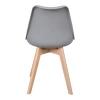 Gaston chair pakoworld PP-PU light grey color - natural leg 58x47x85cm