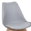 Gaston chair pakoworld PP-PU light grey color - natural leg 58x47x85cm