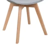 Gaston chair pakoworld PP-PU light grey color - natural leg 58x47x85cm