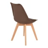 Gaston chair pakoworld PP-PU brown color - natural leg 43x51x75cm