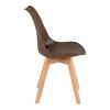 Gaston chair pakoworld PP-PU brown color - natural leg 43x51x75cm