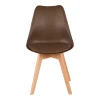 Gaston chair pakoworld PP-PU brown color - natural leg 43x51x75cm
