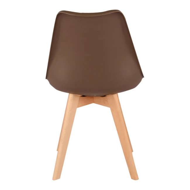 Gaston chair pakoworld PP-PU brown color - natural leg 43x51x75cm