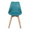 Καρέκλα Gaston pakoworld PP-PU μπλε απόχρωση- φυσικό πόδι 43x51x75εκ