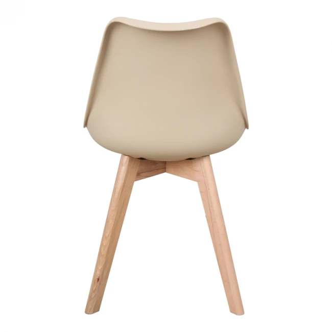 Καρέκλα Gaston pakoworld PP-PU taupe απόχρωση- φυσικό πόδι 43x51x75εκ