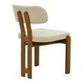 Καρέκλα Genoa pakoworld καρυδί rubberwood και εκρού ύφασμα 50x43x82εκ