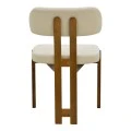 Καρέκλα Genoa pakoworld καρυδί rubberwood και εκρού ύφασμα 50x43x82εκ