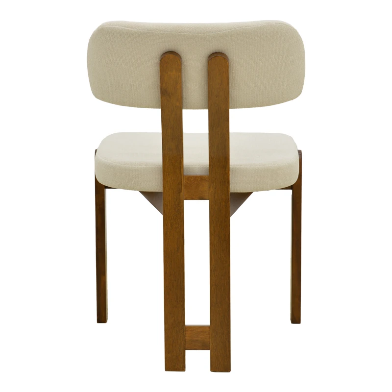 Καρέκλα Genoa pakoworld καρυδί rubberwood και εκρού ύφασμα 50x43x82εκ