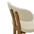 Καρέκλα Genoa pakoworld καρυδί rubberwood και εκρού ύφασμα 50x43x82εκ