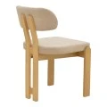 Chair Genoa pakoworld sonoma rubberwood and beige fabric 50x43x82cm